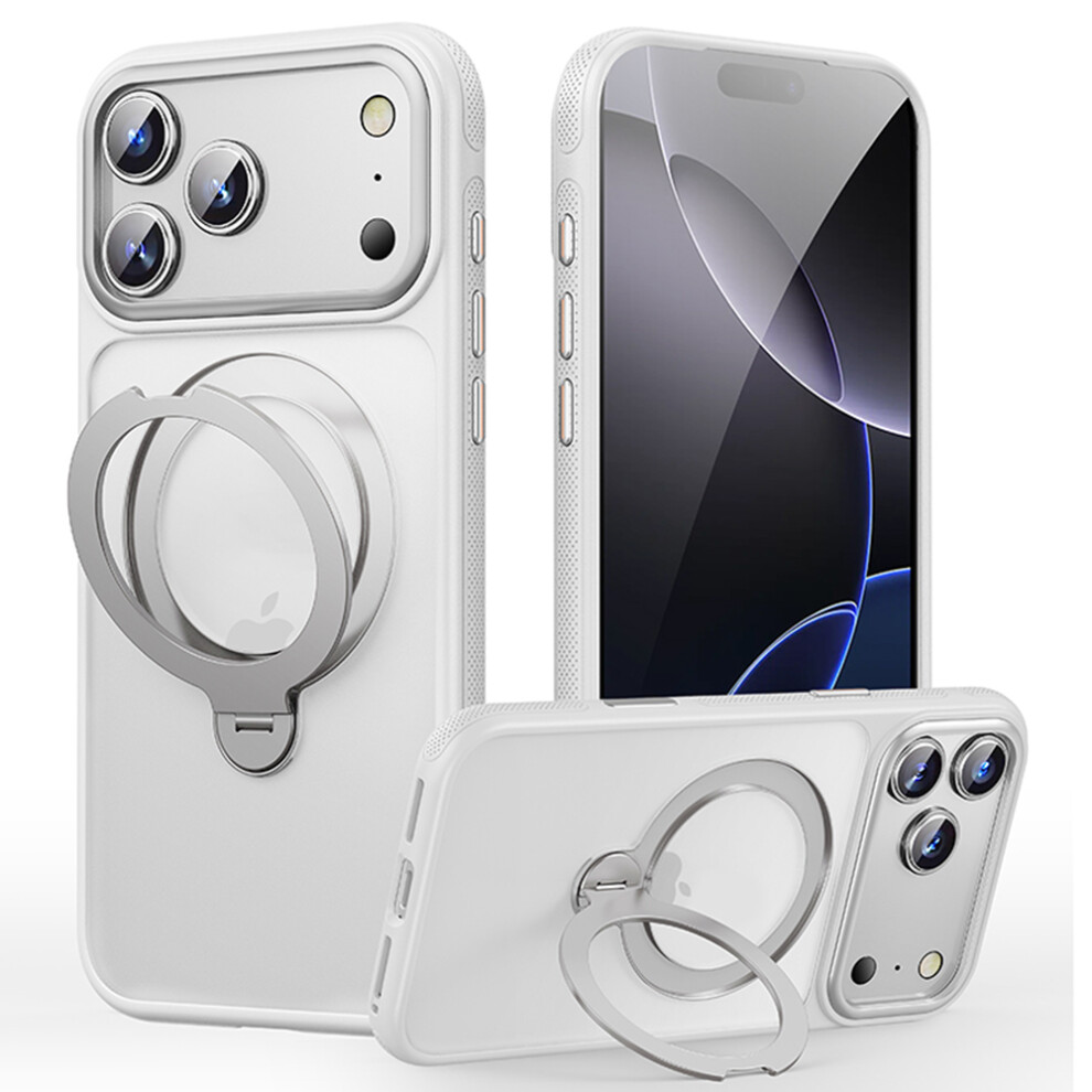 (White) For Iphone 17 Pro Case Compatible With Magsafe Drop Proof Tpu Pc Kickstand Phone Cover White 6914294519657