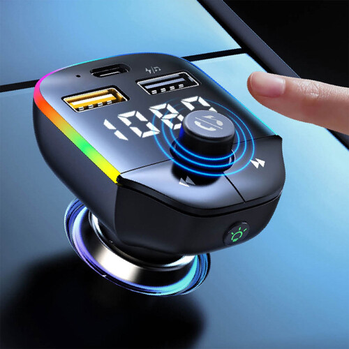 Bluetooth 5.0 FM transmitter for car with USB charger