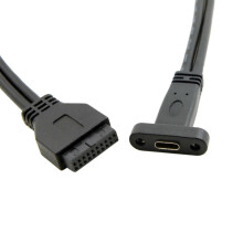 FÖR40 cm USB3.1 med en port, USB-C typ C hona till USB3.0 moderkort, 19-stifts headerkabel