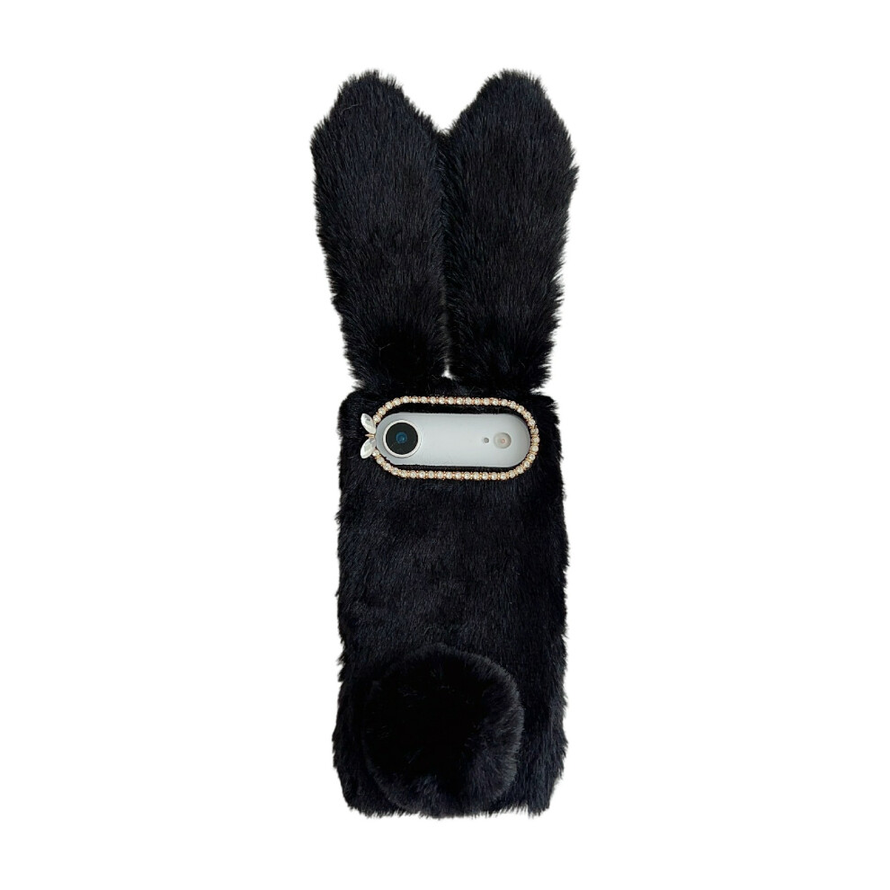 (Black) For Iphone Air Case Plush Cute Bunny Winter Fluffy Tpu Phone Cover Black 6914299599302