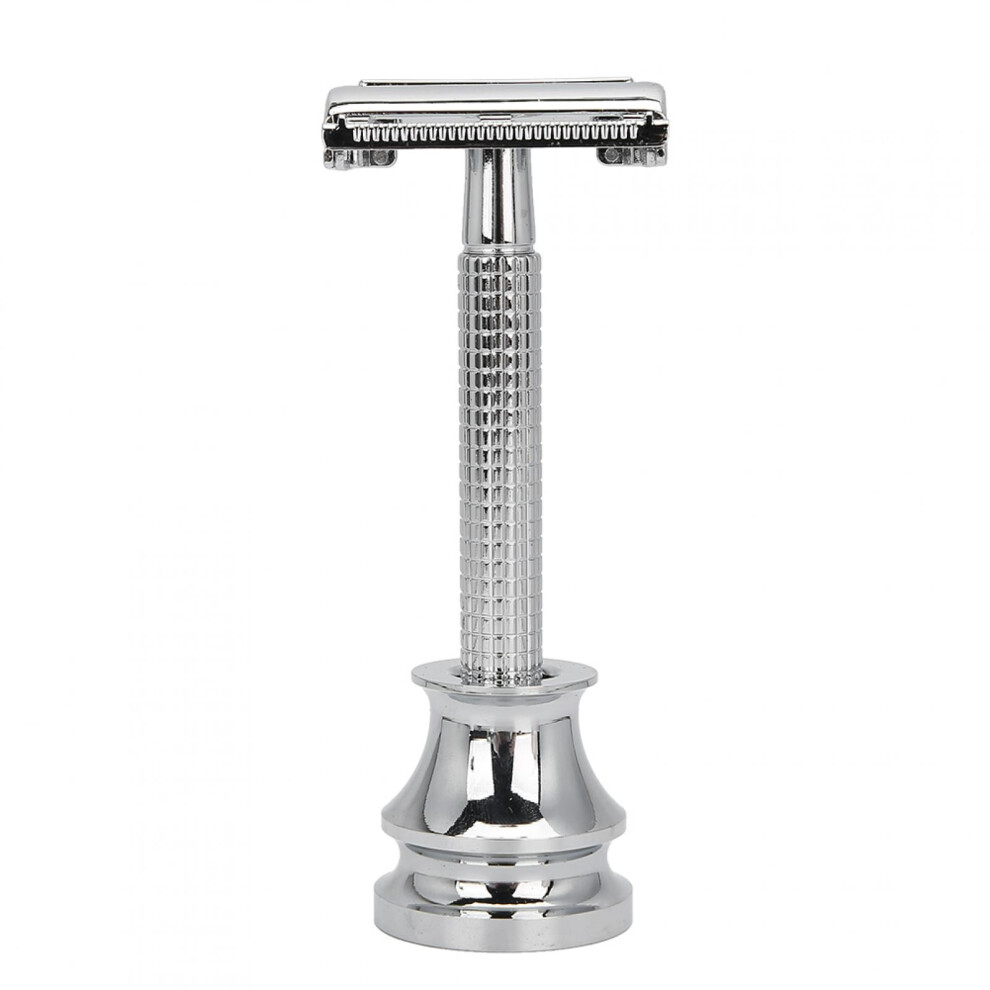 Manual Shaver Razor with Base Silver 1pc