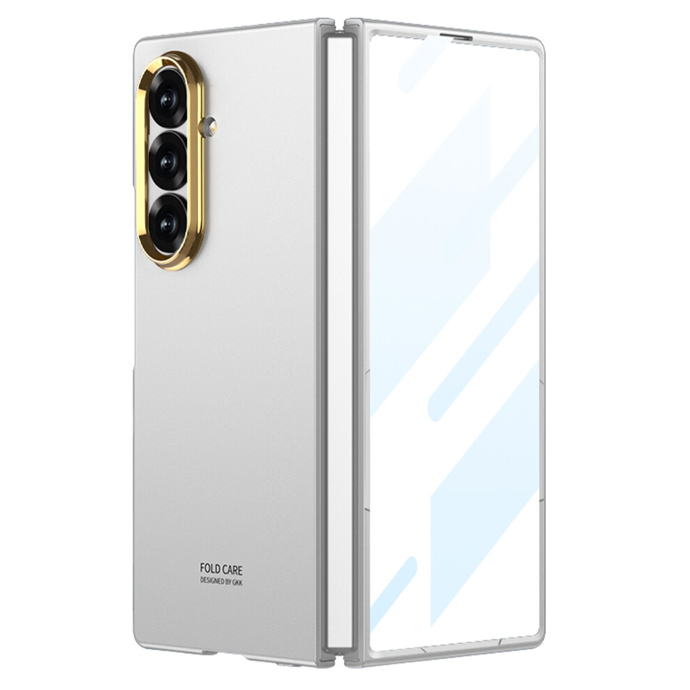 (Silver) Gkk For Samsung Galaxy Z Fold7 5G Case Pc + Tempered Glass Phone Back Cover Silver 6914290229253
