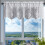 White sheer valance with floral lace pattern, 1 piece 6