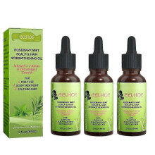 3pcs Natural Rosemary Mint Scalp,Hair Strengthening Oil Infused with Biotin 59ml