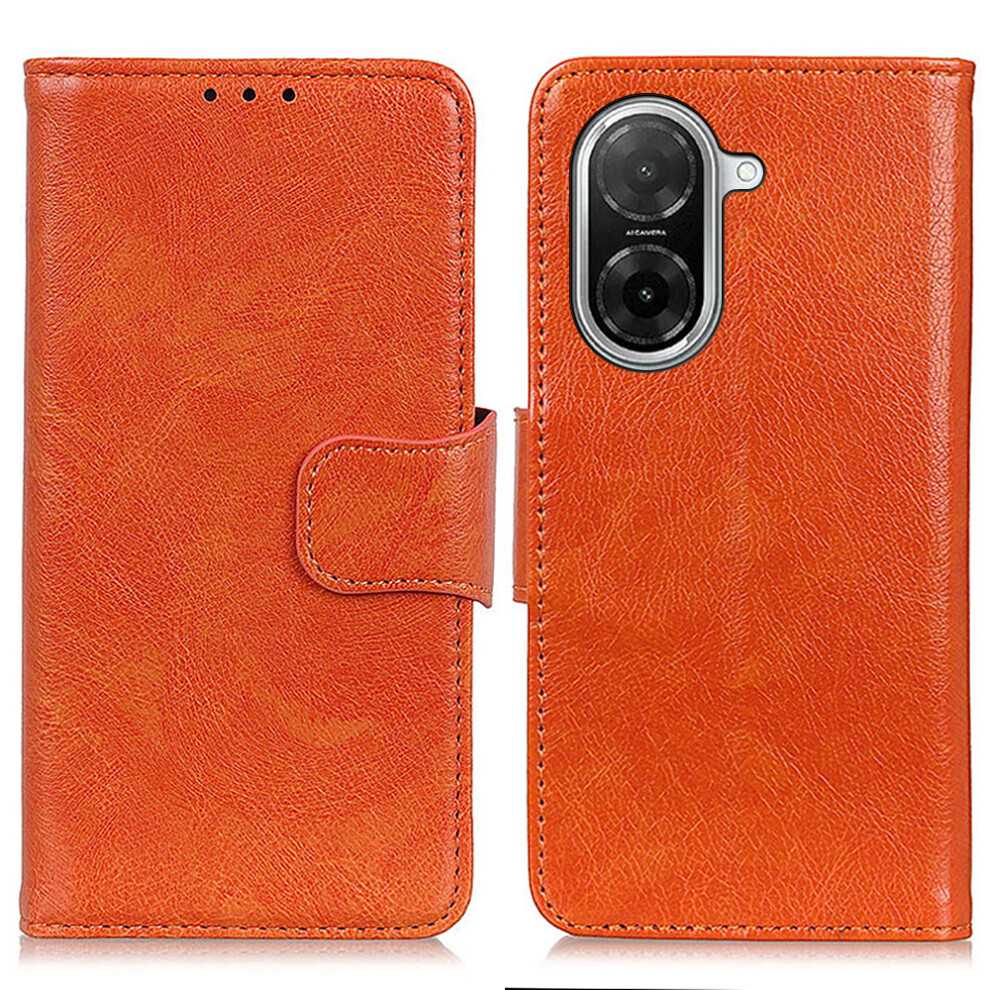 (Orange) For Xiaomi Poco C71 4G / Redmi A5 4G (171.7Mm) Case Nappa Texture Split Leather Wallet Phone Cover Orange 6914291055943