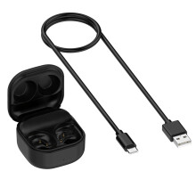 Estuche de carga compatible con Samsung Galaxy Buds FE (SM-R400), cargador inalámbrico de repuesto, carga con cable e inalámbrica (auriculares no