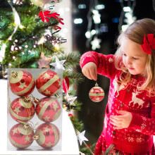 6-teiliges Set glitzernder PVC-Weihnachtskugeln zum Aufhängen – ideal für Zuhause, Partys, Hotels, Restaurants, Büros und mehr.