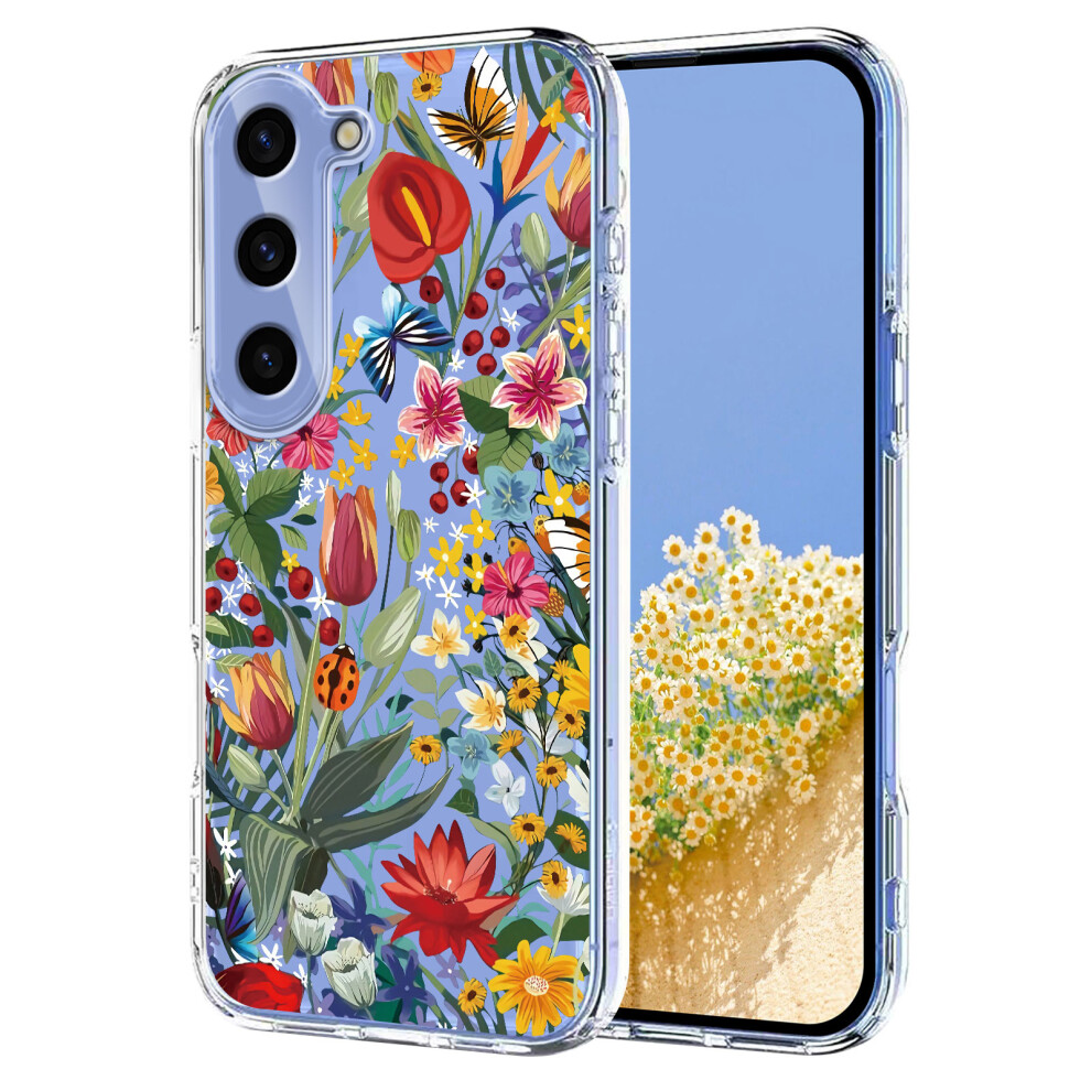(Lilies) For Samsung Galaxy S24 Case Butterfly Floral Pattern Printing Tpu Phone Back Cover 6914291639167