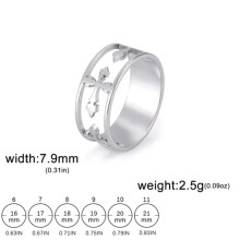 Bague croix RSAMD en acier inoxydable, bijou religieux pour