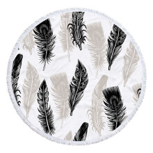 Serviette de plage ronde Ozmmyan en microfibre imprimée, ultra-légère, anti-sable, multi-usages pour les voyages, la piscine, le bain et adaptée