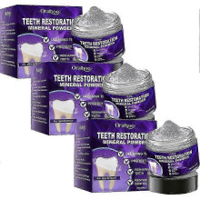 (3) Hydroxyapatite Teeth Whitening Powder Remove Stain Calculus Bad Breath Repair Enamel Sensitive Tooth Mint Gum Care Purple Powder