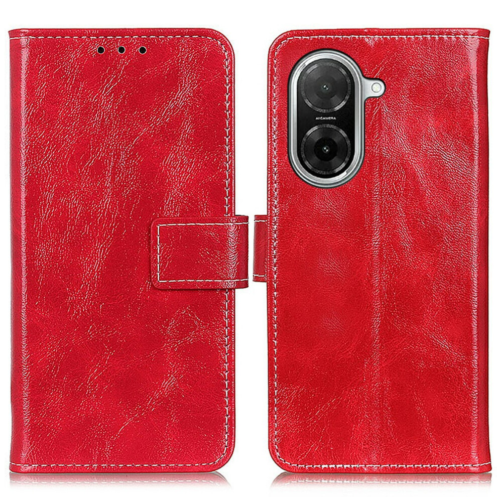 (Red) For Xiaomi Mi A5 4G (171.7Mm) / Poco C71 4G Case Wallet Leather Phone Cover Crazy Horse Texture Red 6914298891513