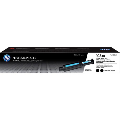 HP Toner - HP - 103AD - Pacote com 2 - Compatível com HP Neverstop - 5000 páginas