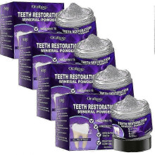 (4) Hydroxyapatite Teeth Whitening Powder Remove Stain Calculus Bad Breath Repair Enamel Sensitive Tooth Mint Gum Care Purple Powder