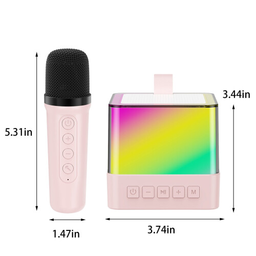 PRETXORVE Karaoke Machine Portable Bluetooth Speaker with 1 2