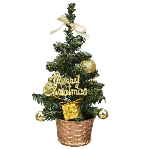 Mini Artificial Christmas Trees Gold Silver Red 20x5.5cm 1