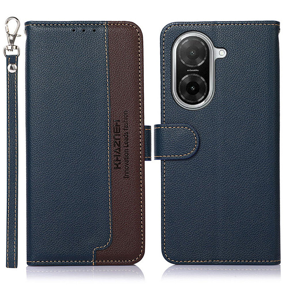 (Blue) Khazneh For Xiaomi Redmi A5 Nfc (Eu) (173.45Mm) Case Rfid Blocking Wallet Pu Leather Phone Cover With Strap Blue 6914297804651