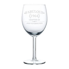 Verre à vin de 30 cl (10 oz) pour un cadeau d'anniversaire de 60 ans