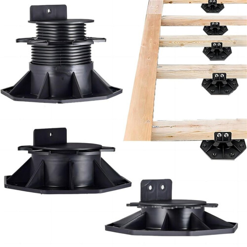 12 Pcs Joist Support Pedestals, Adjustable Decking & Flooring Support Pedestal for Deck, Timber Base 1