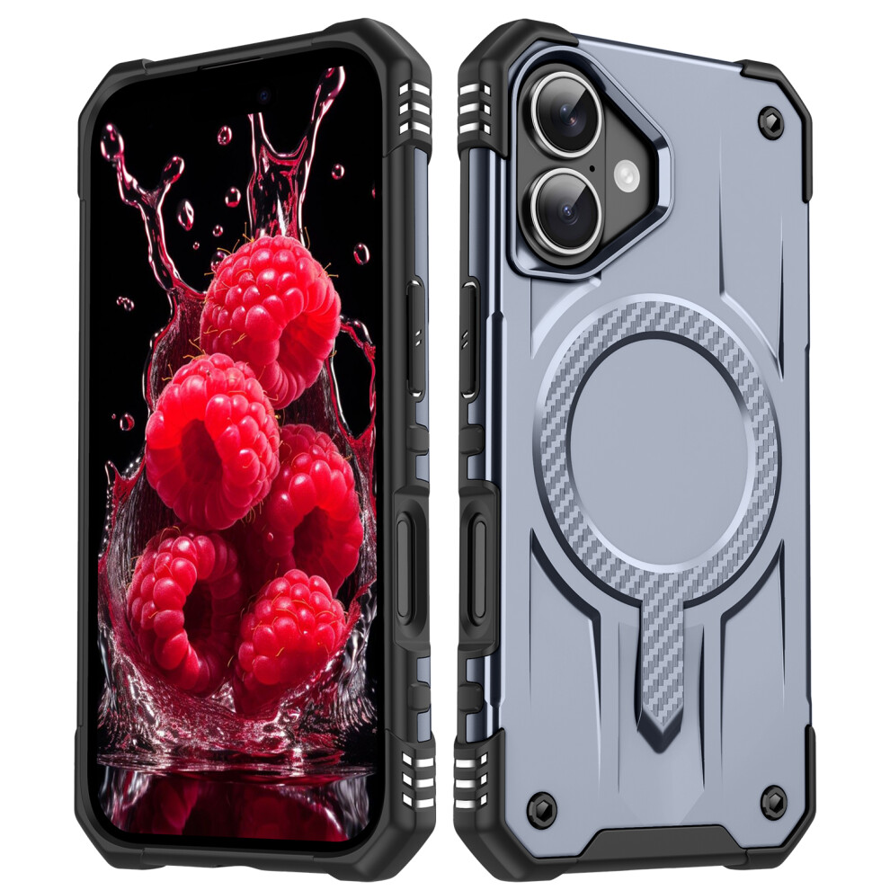 (Grey) For Iphone 17 Case Compatible With Magsafe Four Corner Airbags Pc + Tpu Phone Cover Grey 6914291017064