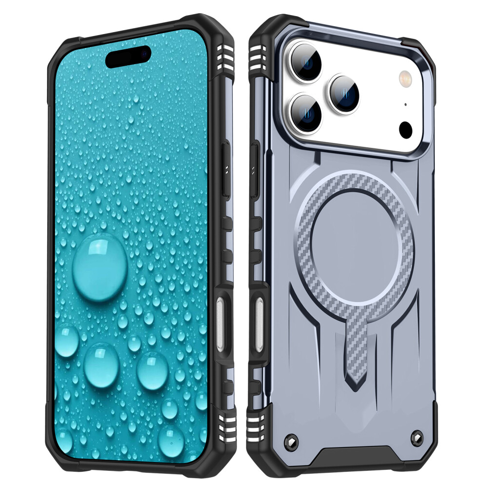 (Grey) For Iphone 17 Pro Case Compatible With Magsafe Four Corner Airbags Pc + Tpu Phone Cover Grey 6914293614582