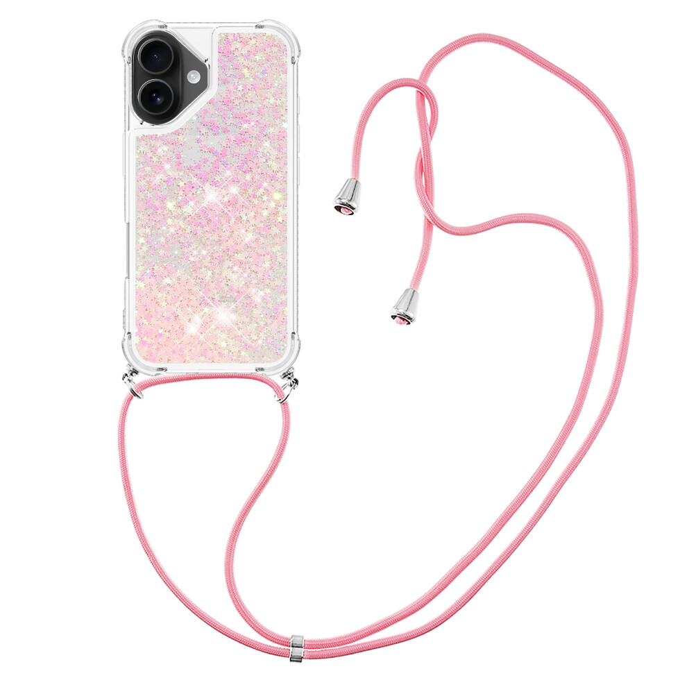 ( / Pentagrams) For Iphone 17 Tpu Case Quicksand Phone Cover With Lanyard Pink 6914299968825