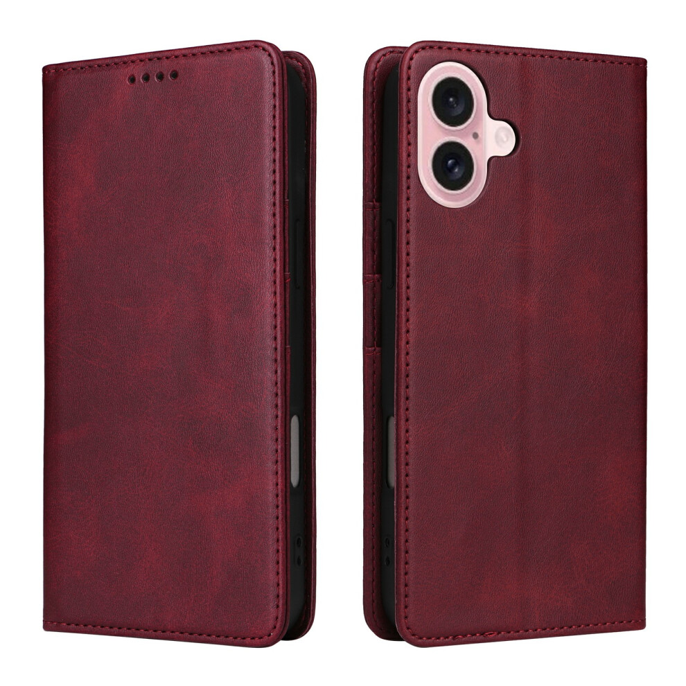 (Wine ) For Iphone 17 Case Rfid Blocking Pu Leather Phone Wallet Cover Red 6914291467760