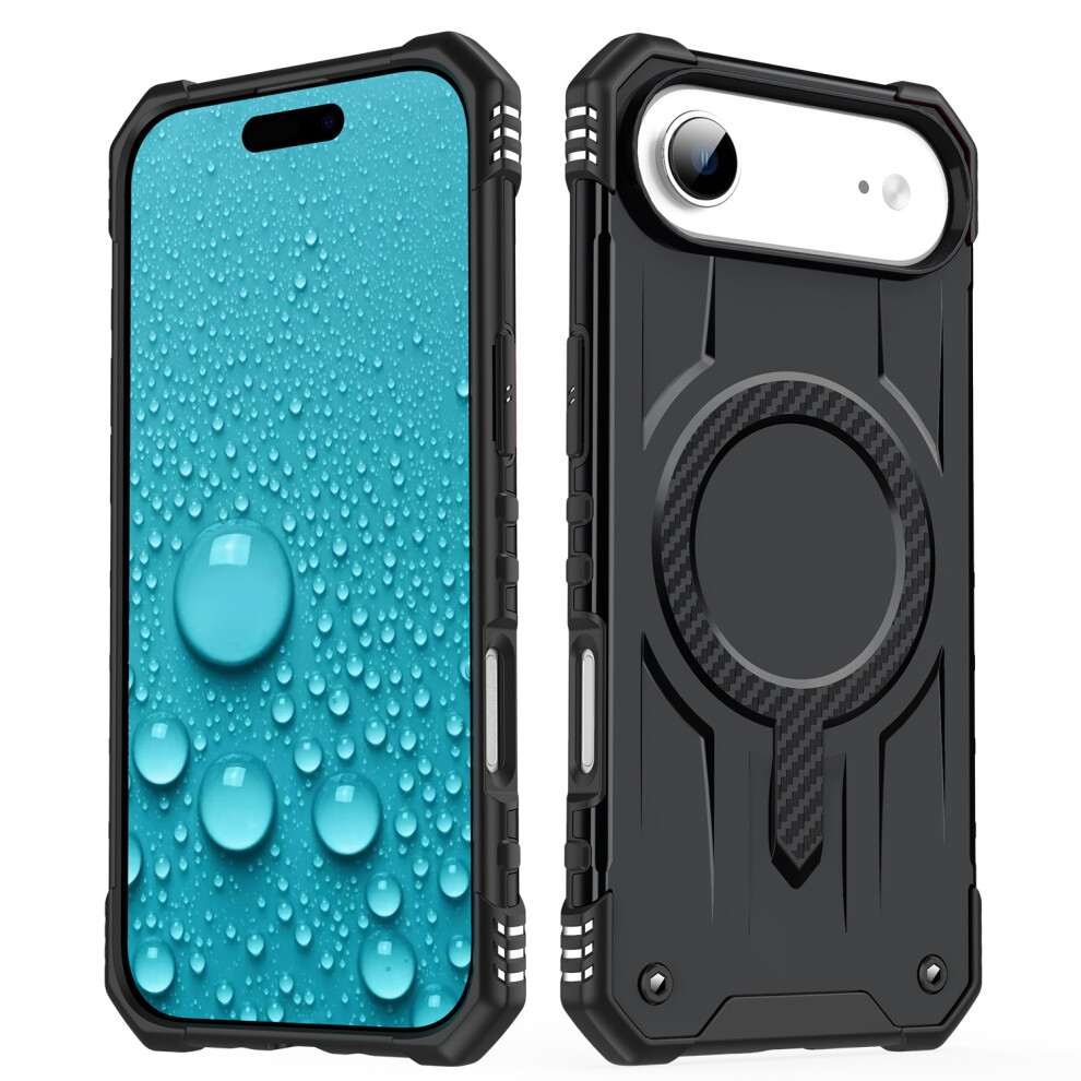 (Black) For Iphone Air Case Compatible With Magsafe Four Corner Airbags Pc + Tpu Phone Cover Black 6914297869643