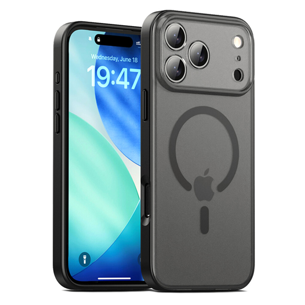 (Black) Ipaky For Iphone 17 Pro Magnetic Case Shockproof Pc + Tpu Matte Phone Cover Black 6914293548238