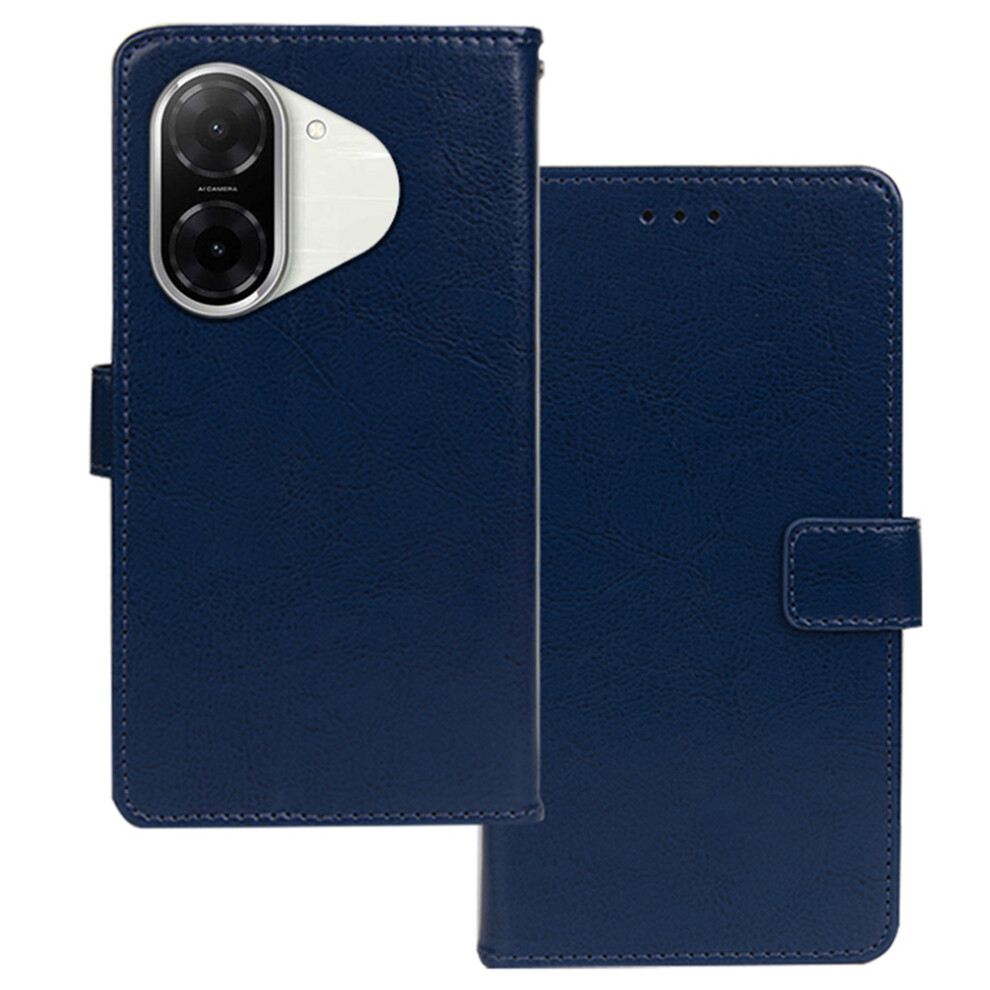 (Blue) Idewei For Xiaomi Redmi A5 Nfc (Eu) (173.45Mm) Case Wallet Leather Phone Cover Crazy Horse Texture Blue 6914295067102