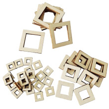 100Pieces Natural Wood Embellishments Craft Pieces Scrapbooking crafts - Square