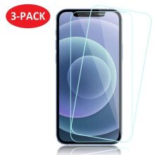 Paquete de 3 protectores de pantalla de vidrio templado compatibles con iPhone 12 Mini.