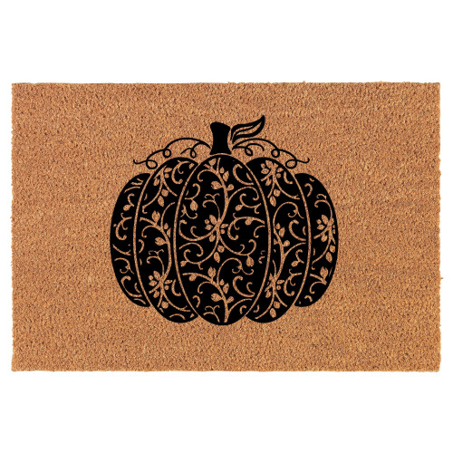 Πατάκι πόρτας Welcome Coco Coir Πατάκι πόρτας δώρου Swirly Pumpkin (24" x 16")