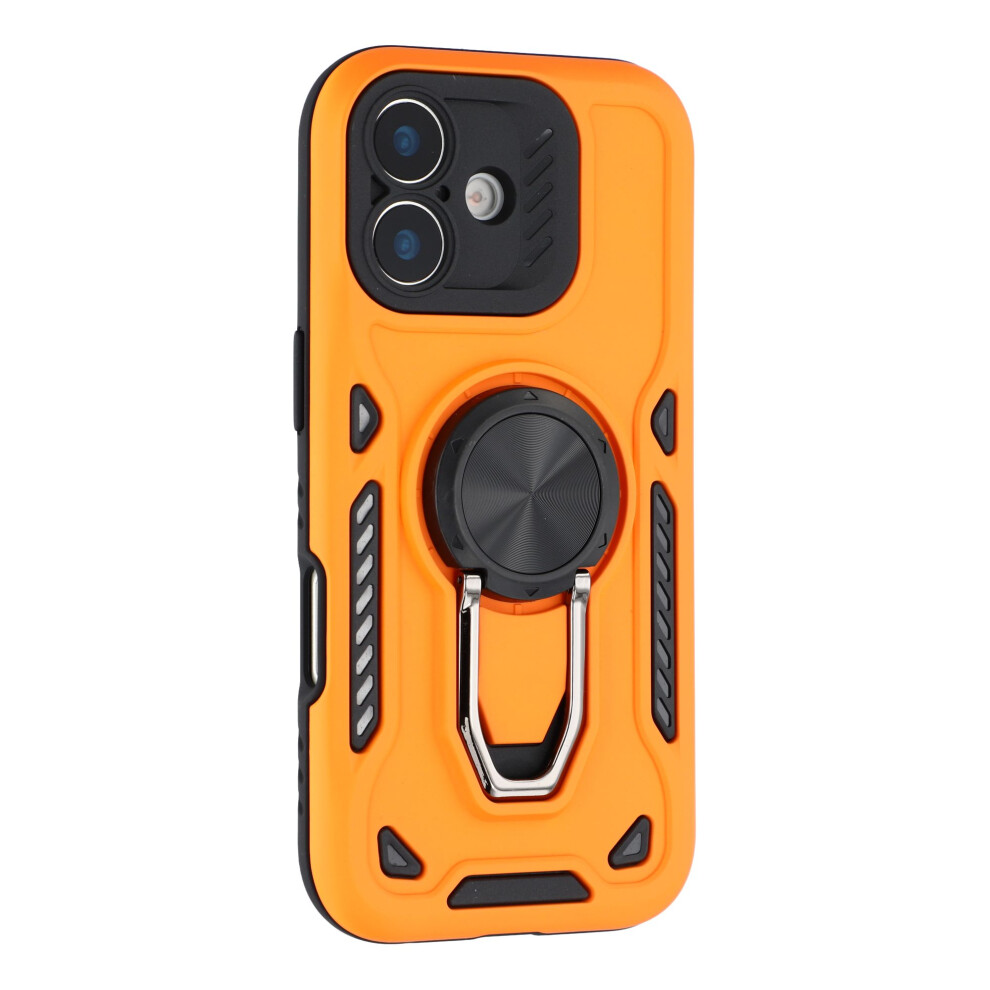 (Orange) For Iphone 17 Case With Kickstand Shockproof Tpu + Pc Phone Back Cover Orange 6914292135378