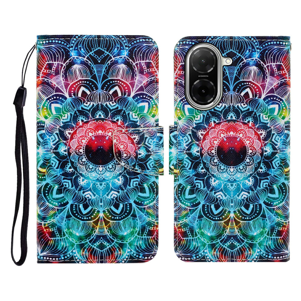 (Mandala) For Xiaomi Redmi A5 4G (171.7Mm) Case Pattern Printing Protective Leather Folio Phone Cover With Wrist Strap 6914296588828