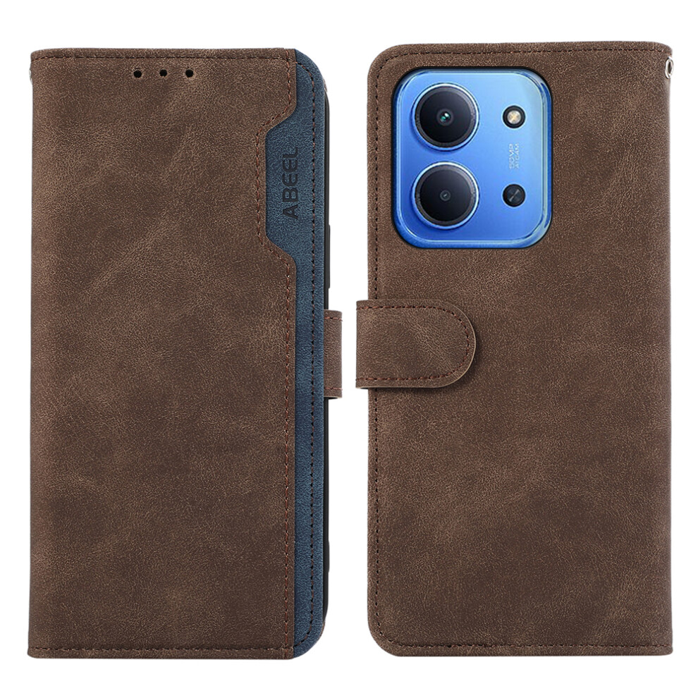 (Brown) Abeel For Xiaomi Redmi 15C 5G (Eu) (173Mm) / 15C 4G (Eu) (173Mm) Case Color Splicing Leather Flip Phone Cover Rfid Blocking Brown 6914298154038