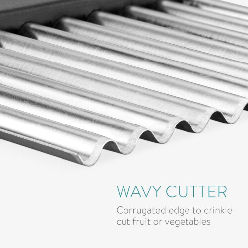 Navaris 3-Piece Black Wavy Vegetable Cutter and Slicer Set, Multi-Function Kitchen Tool, Easy-Grip Design 2