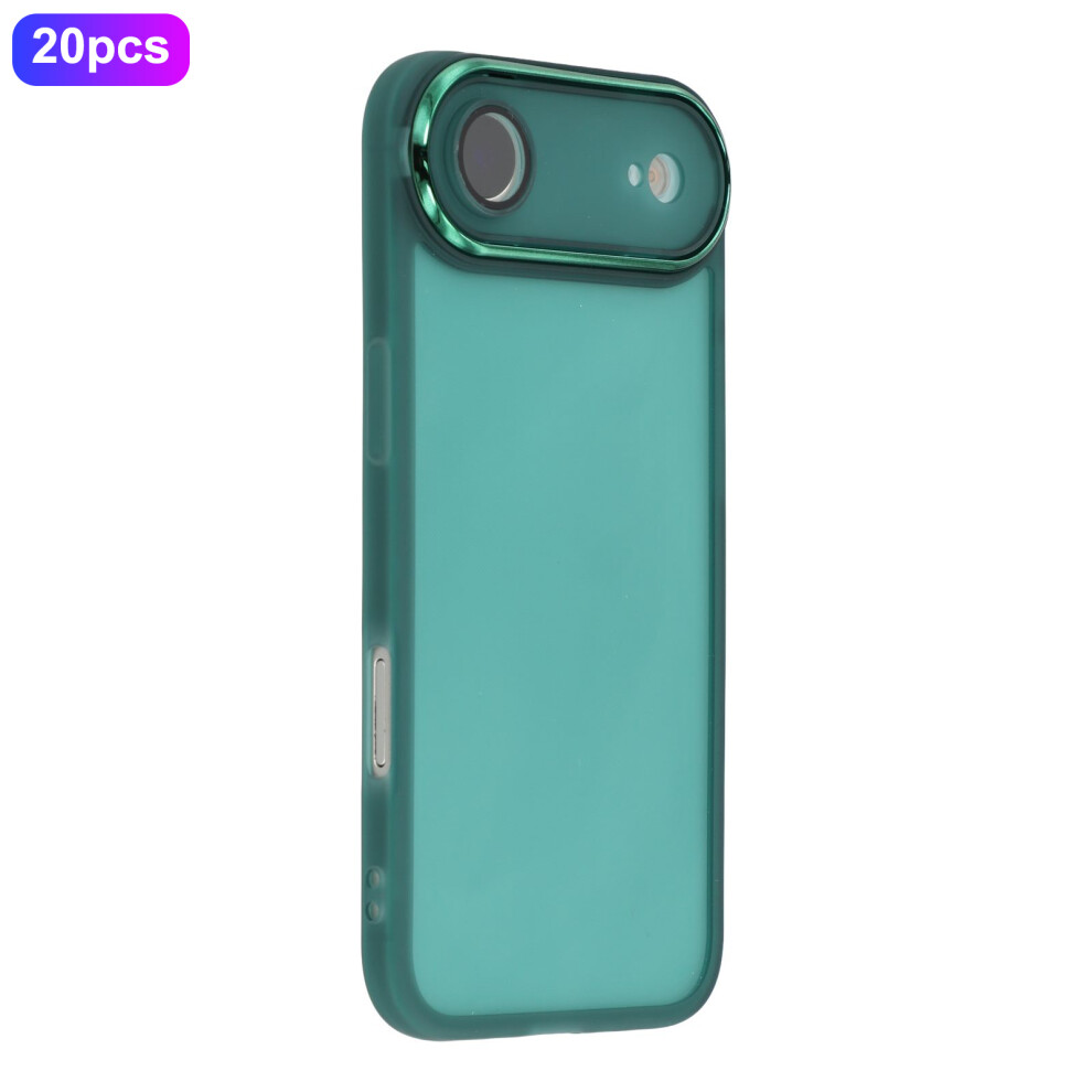 (Transparent ) Bulk Purchasing 20Pcs For Iphone Air Case Electroplated Camera Frame Tpu Phone Cover Precise Cutouts Green 6914291741488