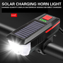 USB Rechargeable Solar Bike Light Set with Bell