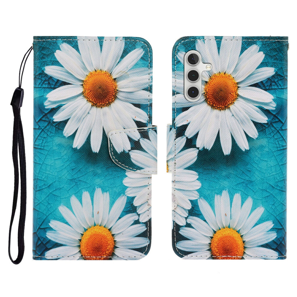 (Chrysanthemum) For Samsung Galaxy A17 5G / A17 4G / A26 5G / A16 5G / A16 4G Case Pattern Printing Protective Leather Folio Phone Cover With Wris 6914296036534