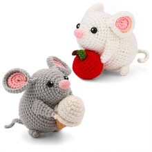 Cute Mouse Crochet Yarn Set with Instructions for Beginners