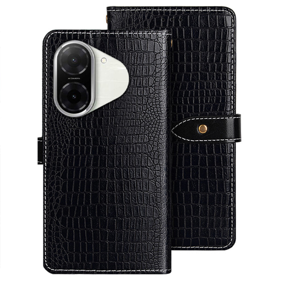 (Black) Idewei For Xiaomi Redmi A5 Nfc (Eu) (173.45Mm) Case Crocodile Texture Pu Leather Flip Phone Cover Black 6914298195093