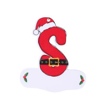 Red Wooden Christmas Letter Ornaments 26pcs