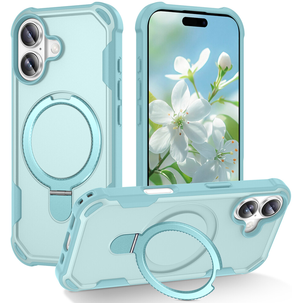 (Lake ) For Iphone 17 Case Compatible With Magsafe Kickstand Tpu + Pc Shockproof Phone Back Cover Blue 6914290331260