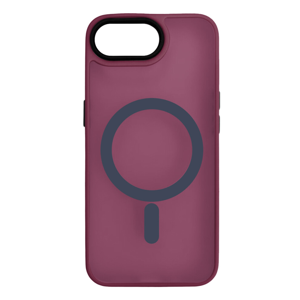 (Wine ) For Iphone 17E / 16E Case Compatible With Magsafe Skin-Touch Pc + Tpu Phone Cover Red 6914297588698