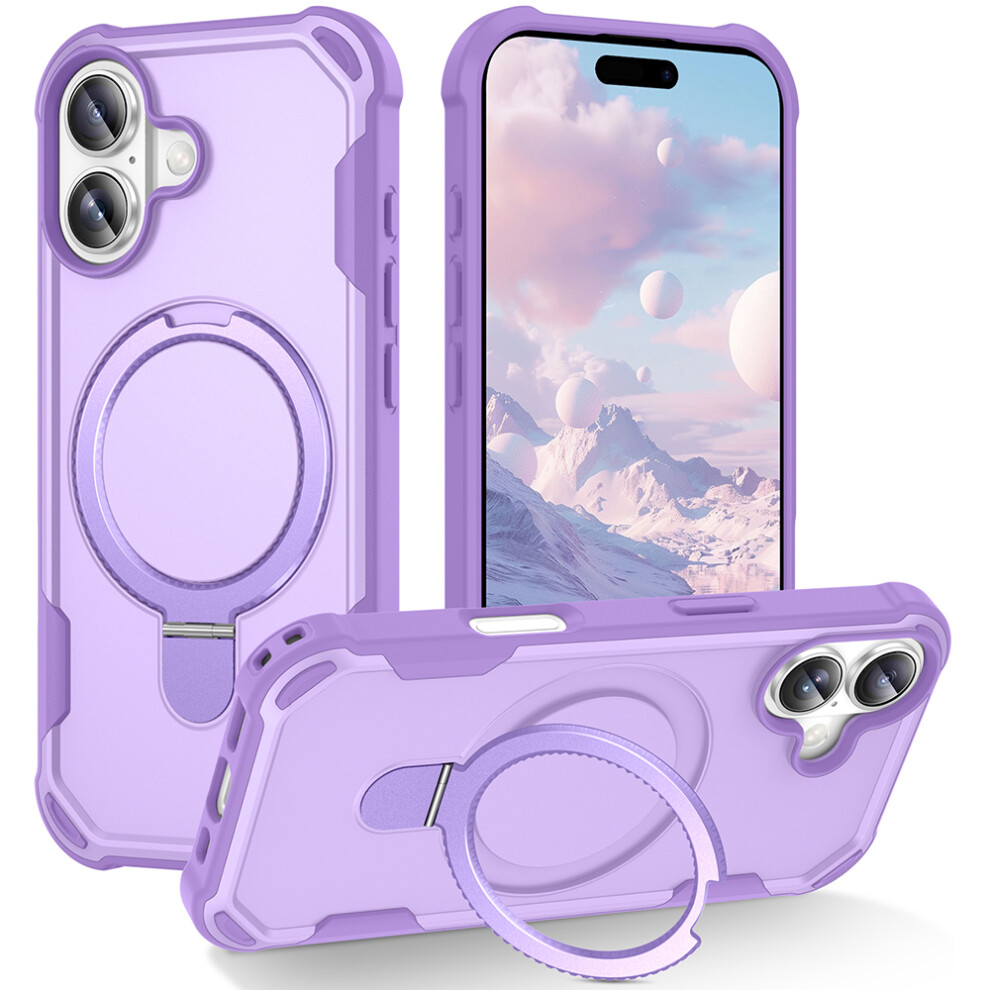 (Purple) For Iphone 17 Case Compatible With Magsafe Kickstand Tpu + Pc Shockproof Phone Back Cover Purple 6914292020339