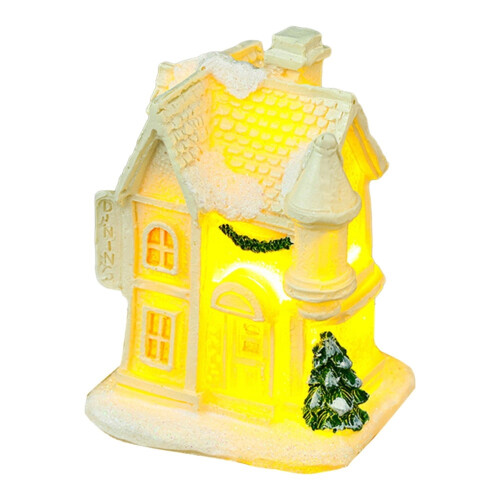 Casinhas de Natal em resina com luzes LED, estilo casa de campo. 1