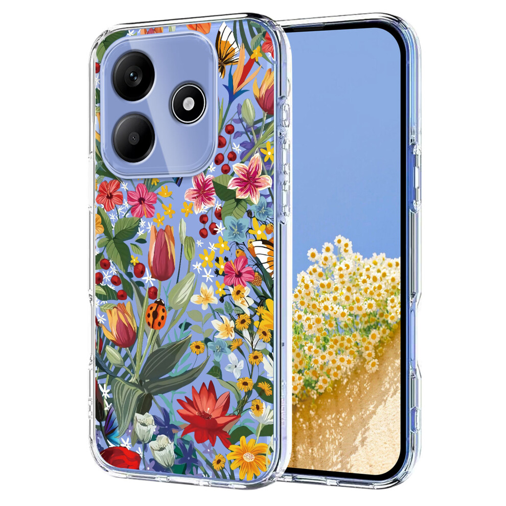 (Lilies) For Xiaomi Redmi Note 14 4G (164.84Mm) Case Butterfly Floral Pattern Printing Tpu Phone Back Cover 6914295312097