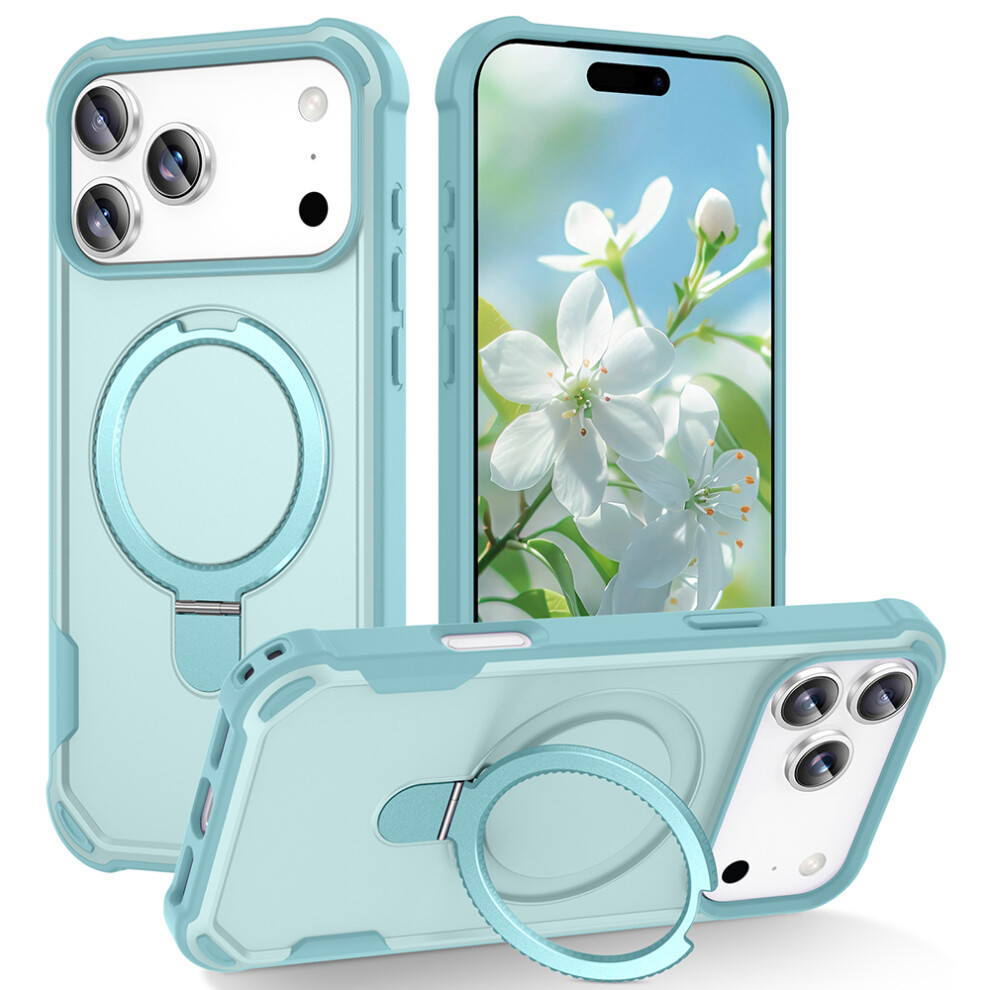 (Lake ) For Iphone 17 Pro Case Compatible With Magsafe Kickstand Tpu + Pc Shockproof Phone Back Cover Blue 6914296376128