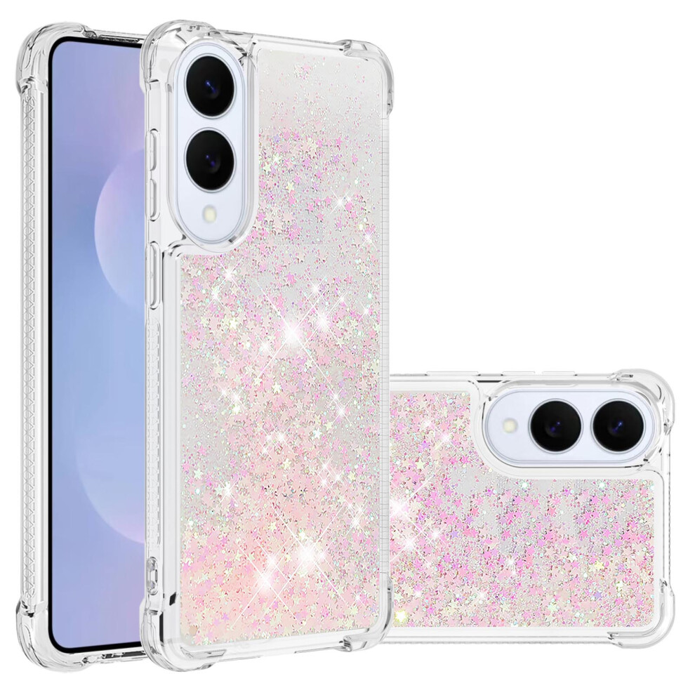 ( / Pentagrams) For Samsung Galaxy S25 Edge Tpu Case Glitter Quicksand Shockproof Phone Back Cover Pink 6914296379020